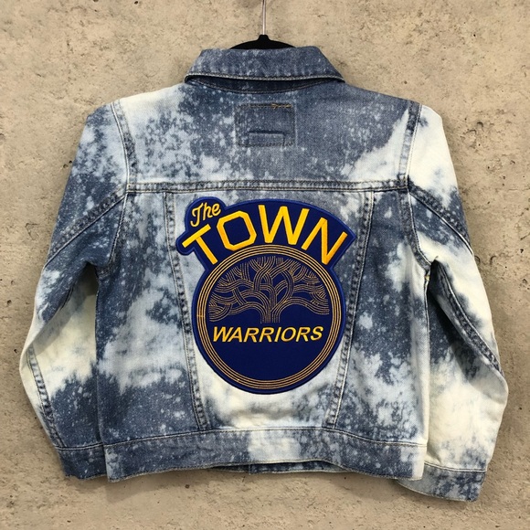 golden state warriors jean jacket